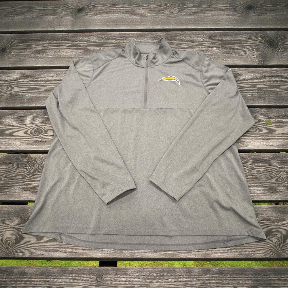 Nike Los Angeles Chargers Dri-FIT 1/4 Zip Pullover Mens XXL Gray NFL